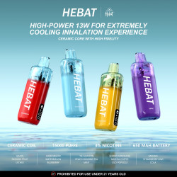 正品 喜貝一次性15000口電子煙 HEBAT拋棄式電子煙15000口
