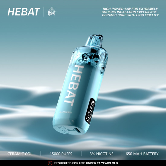 正品 喜貝一次性15000口電子煙 HEBAT拋棄式電子煙15000口