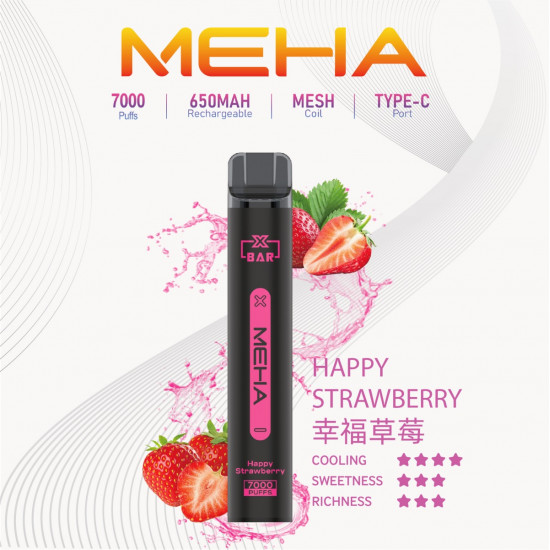 正品 MEHA魅嗨一次性電子煙7000口 MEHA VBar 7000抛棄式電子煙