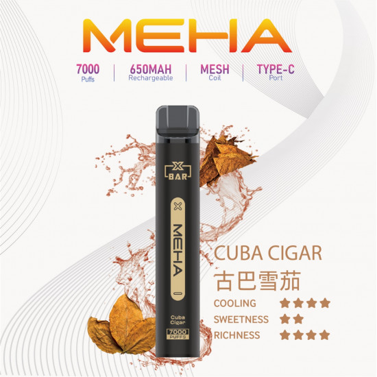 正品 MEHA魅嗨一次性電子煙7000口 MEHA VBar 7000抛棄式電子煙