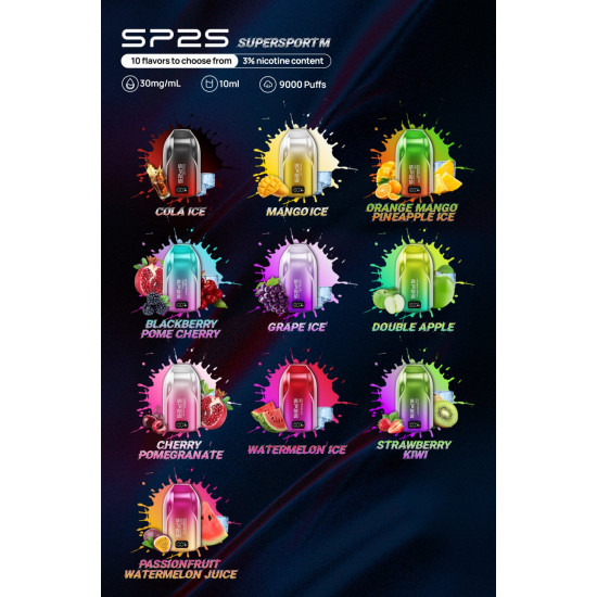 正品 SP2S一次性9000口電子煙澳洲版 SP2S拋棄式電子煙9000口