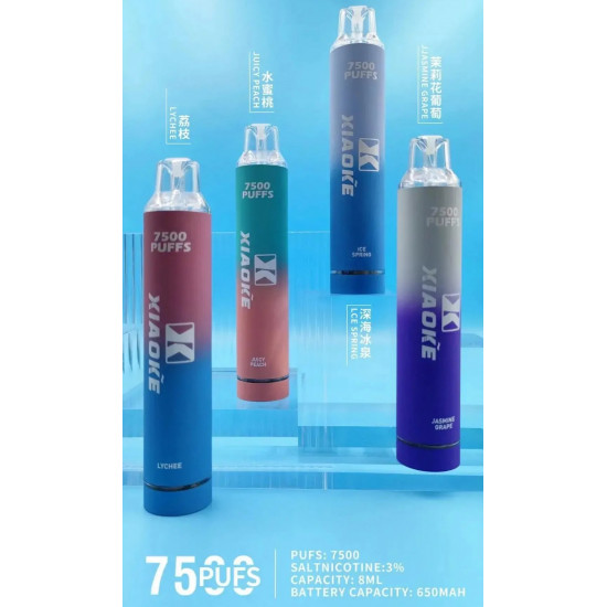 正品 XIAOKE一次性7500口 梟客XIAOKE拋棄式電子煙
